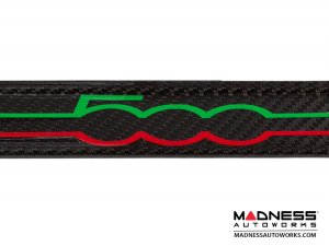 FIAT 500 Door Sills - Carbon Fiber - 500 Logo in Italian Colors